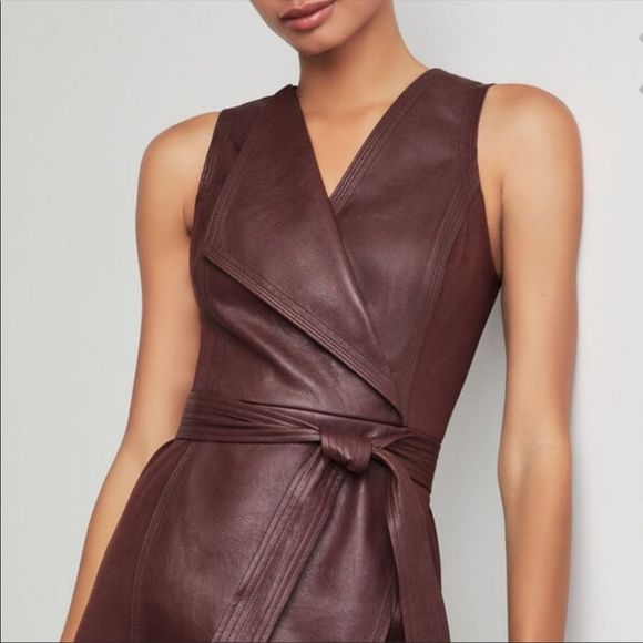 BCBGMaxAzria Layla Asymmetrical Dress Faux Leather - Picture 5 of 16